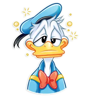 🥴 Donald Duck Pato Donald, Desenho animado, Disney, Doente, Tonto, Personagem, Pato telegram sticker