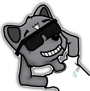 😎 desenho animado, animal, óculos de sol, legal, cinza telegram sticker