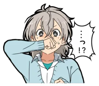 ⁉ …ッ!? Anime, Manga, Shock, Sorpresa, Personaggio telegram sticker