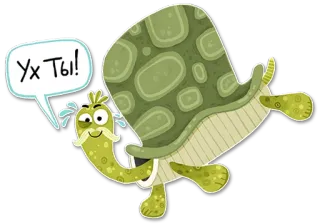 😳 Ух Ты! tartaruga, cartone animato, animale, sorpresa, carino, adesivo telegram sticker