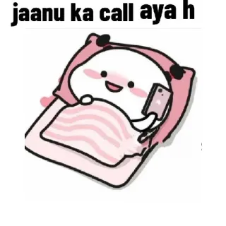 👀 jaanu ka call aya h Desenho animado, Almofada, Chamada, Fofo, Cama, Telefone, Feliz telegram sticker