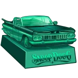 🎁 Snoop Dogg auto, trofeo, Snoop Dogg, premio, lowrider, automobile telegram sticker