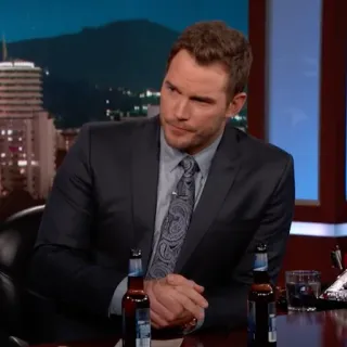 🐁 Chris Pratt Chris Pratt, aktor, televisi, wawancara, talk show, pria telegram sticker