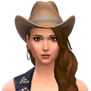 😳 woman, cowgirl, hat, sims, female, western telegram sticker