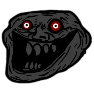 😒 Trollface โทรลล์, มีม, อินเทอร์เน็ต, ตลก, หน้า telegram sticker