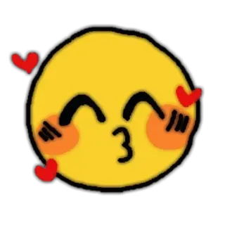 💌 อิโมจิ, จูบ, รัก, หัวใจ, สีเหลือง, น่ารัก telegram sticker