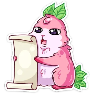 📖 น่ารัก, สัตว์, สิ่งมีชีวิต, ม้วนคัมภีร์, แฟนตาซี, การ์ตูน telegram sticker