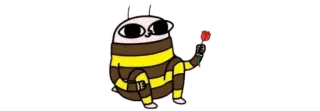 💧 bee, cartoon, sticker whatsapp sticker