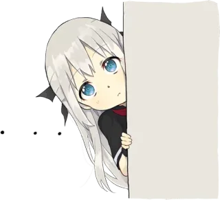 💗 anime, girl, cute, peeking, character telegram sticker