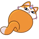 ☹️ kat, eenhoorn, schattig, cartoon, dier, grappig telegram sticker