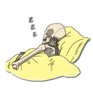 💤 ZZZ scheletro, dormire, zzz, cuscino, ossa telegram sticker