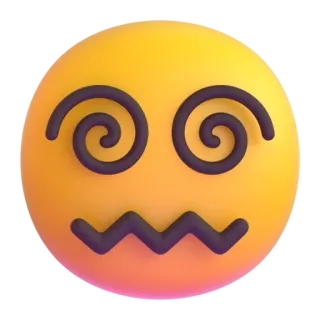 😵 อิโมจิ, เวียนหัว, ตาลาย, สับสน telegram sticker