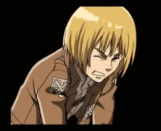 ๐ฐ Armin Arlert Attack on Titan anime, attack on titan, armin arlert, military, scared, distressed telegram sticker