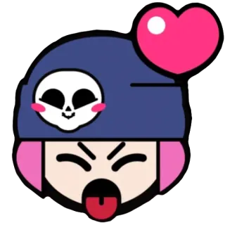 ❤️ Мультик, Череп, Сердце, Язык, Розовый, Эмодзи whatsapp sticker