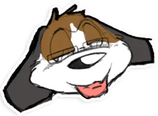 😝 dog, cartoon, animal, pet whatsapp sticker