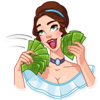 🤑 argent, espèces, femme, richesse, joyeux, succès telegram sticker
