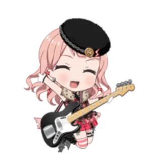 😆 อนิเมะ, ตัวละคร, จิบิ, กีตาร์, ดนตรี, วงดนตรี telegram sticker