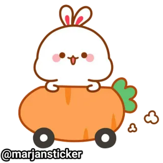 ❤️ @marjansticker кролик, морковь, милый, животное, наклейка, мультфильм telegram sticker