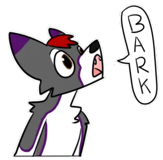 🐺 BARK perro, ladrido, animal, dibujo animado telegram sticker