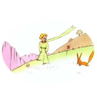 👑 Little Prince The Little Prince El Principito, zorro, libro infantil, Antoine de Saint-Exupéry, literatura clásica, desierto, literatura francesa telegram sticker