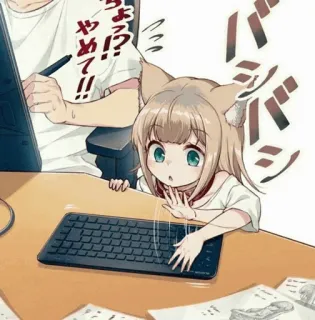 🧡 やめて!! Catgirl, Anime, Manga, Pulpit, Sztuka cyfrowa telegram sticker