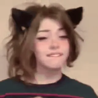 💗 người, phụ nữ, cô gái, tai mèo, tiktok, meme whatsapp sticker