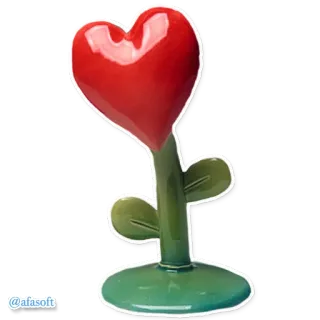 💛 @afasoft serce, kwiat, miłość, roślina telegram sticker