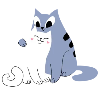 😘 고양이, 동물, 귀여운, 일러스트, 우정, 만화 telegram sticker