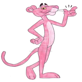 😁 Pink Panther Cartone animato, Rosa, Pantera, Animato, Personaggio telegram sticker