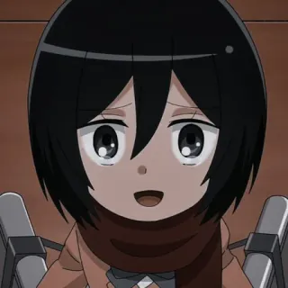 🧣 Mikasa Ackerman Attack on Titan 动漫, 可爱, 卡哇伊, 三笠, 进击的巨人 telegram sticker