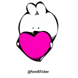 💔 Hoạt hình, Thỏ, Tim, Yêu, Dễ thương, Tình cảm, Trắng telegram sticker