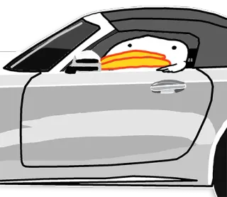 🚗 cartoon, car, driving, vehicle, duck telegram sticker