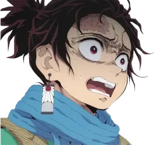 🎭 Tanjiro Kamado Demon Slayer anime, demon slayer, tanjiro, kamado, expression whatsapp sticker