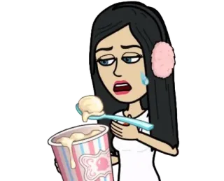 🍧 bitmoji, eis, traurig, weinen, cartoon telegram sticker