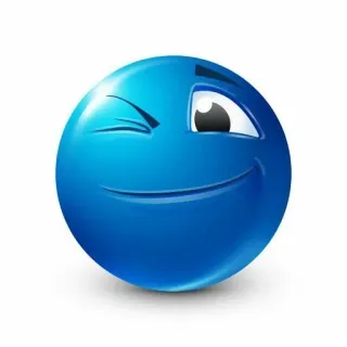 🌟 Emoji, Smiley, Berkedip, Biru, Wajah telegram sticker