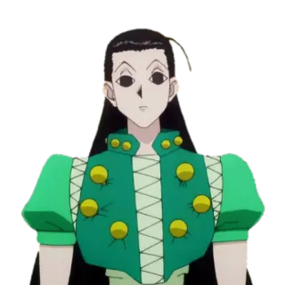 👀 Illumi Zoldyck Hunter x Hunter anime, manga, Illumi Zoldyck, Hunter x Hunter, character, green telegram sticker