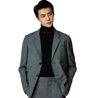 😒 Sehun kpop, korean, idol, singer, fashion, suit, actor whatsapp sticker