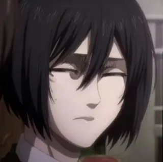♠️ Mikasa Ackerman Attack on Titan อนิเมะ, มังงะ, มิคาสะ, แอคเคอร์แมน, ผ่าพิภพไททัน, ตัวละคร, แฟนอาร์ต telegram sticker