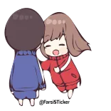 😍 융음융융 น่ารัก, ความรัก, คู่รัก, สไตล์อนิเมะ telegram sticker