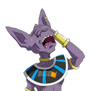 🤦‍♀️ Beerus Dragon Ball 比鲁斯, 动漫, 龙珠, 捂脸, 破坏神, 比鲁斯大人 telegram sticker