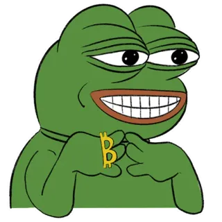 😬 Pepe the Frog ペペ, カエル, ミーム, 暗号資産, ビットコイン telegram sticker