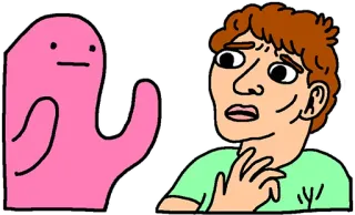 👩 Dibujo animado, Sticker, Divertido, Personaje rosa, Humano, Torpe telegram sticker