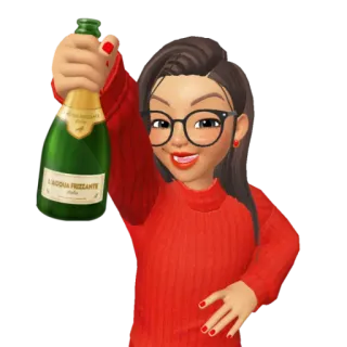🍾 A ACQUA FRIZZANTE femme, fête, bouteille, boisson, eau pétillante, eau gazeuse, italien telegram sticker