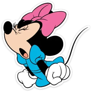 😡 Minnie Mouse มินนี่ เมาส์, การ์ตูน, ดิสนีย์, ตัวละคร, หนู, โบว์, น่ารัก telegram sticker