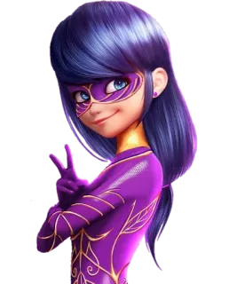 ✌️ стикер, мультфильм, персонаж, фиолетовый, маска telegram sticker
