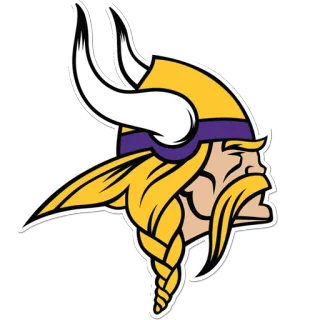 🏈 Викинг, Шлем, Спорт, Американский футбол, Minnesota Vikings, Логотип telegram sticker