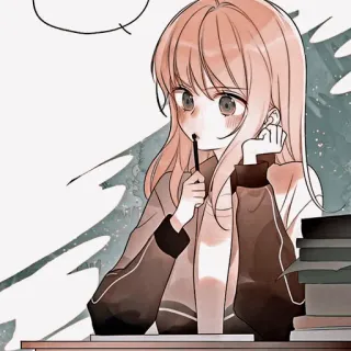 🦔 Anime, Kreskówka, Dziewczyna, Myślenie, Szkoła, Książki telegram sticker
