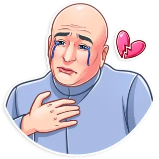 💔 Dr. Evil Austin Powers khóc, buồn, tan vỡ, hoạt hình, hói, Tiến sĩ Evil, Austin Powers, kẻ phản diện telegram sticker