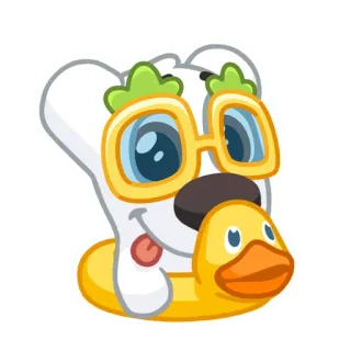 🛀 cartoon, bear, duck, sunglasses, cute, animal, sticker telegram sticker