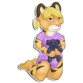 🌃 เฟอร์รี่, แอนโทร, เสือ, สัตว์, การ์ตูน telegram sticker
